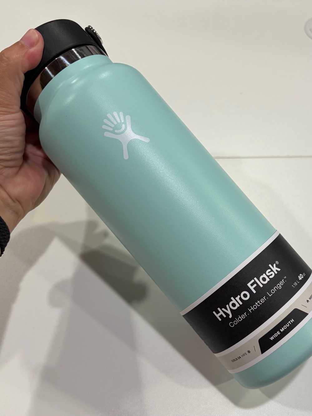 Hydro Flask Wide Mouth Insulated Water Bottle with Flex Cap 40 oz. Dew Teal NWT